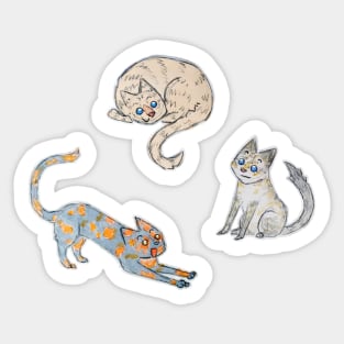 Cats everywhere pattern pink Sticker